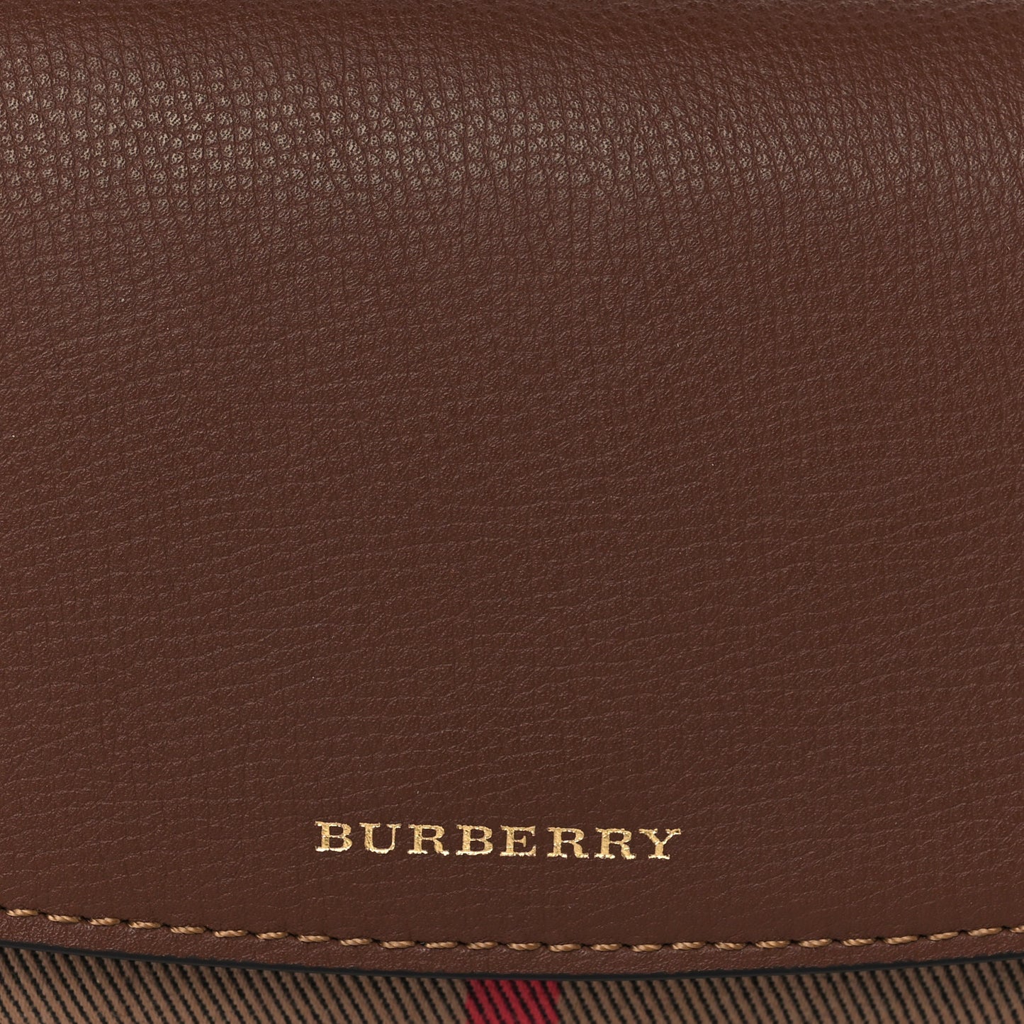 Derby Calfskin House Check Henley Wallet On Chain Tan