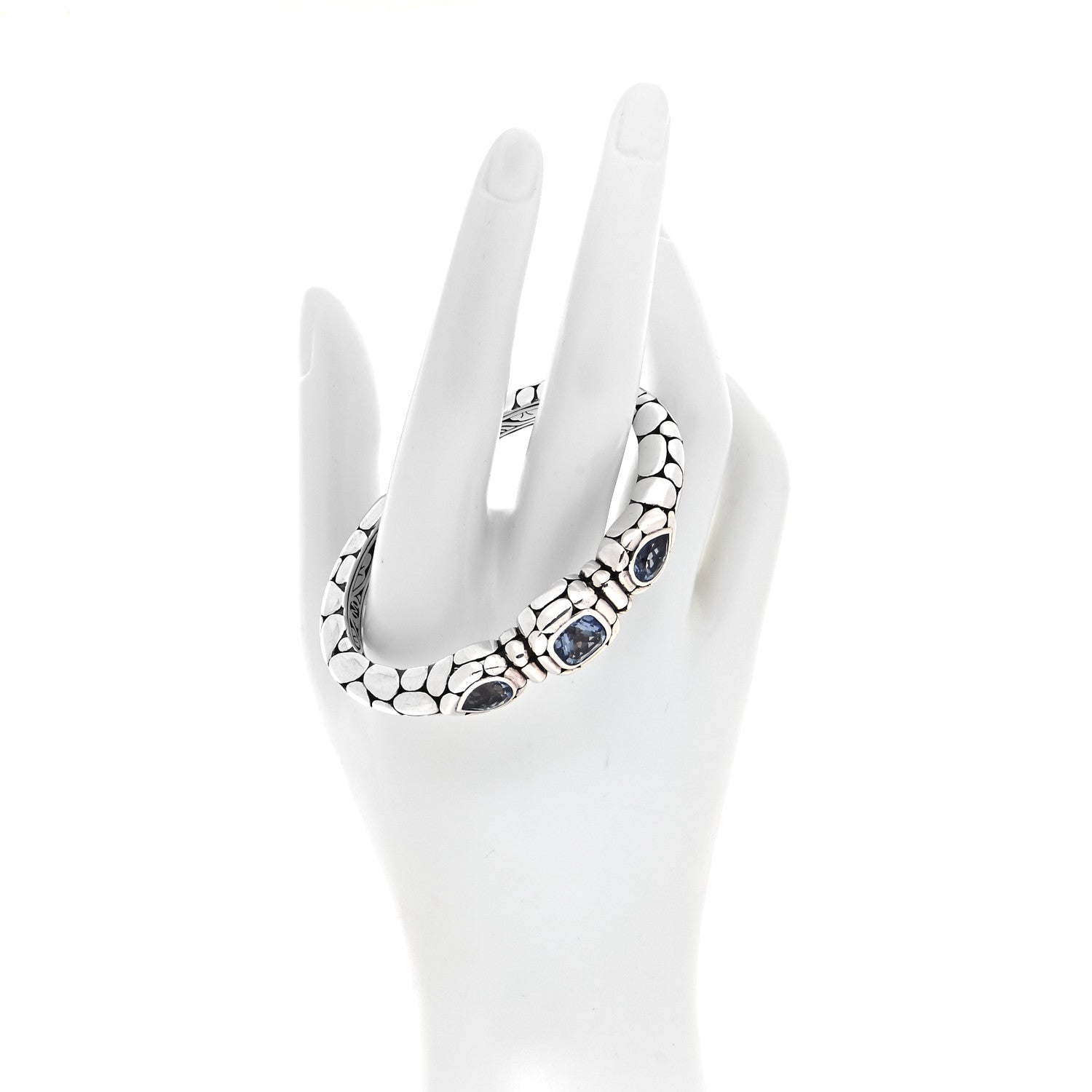 John Hardy Sterling Silver Blue Topaz Kali Cuff Bracelet 3 of 8