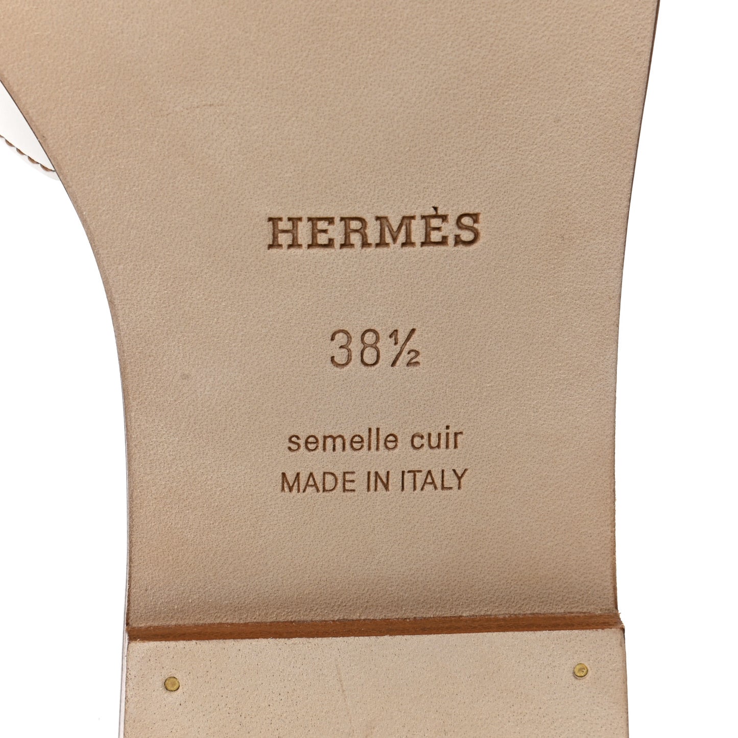 Box Calfskin Oran Sandals 38.5 White