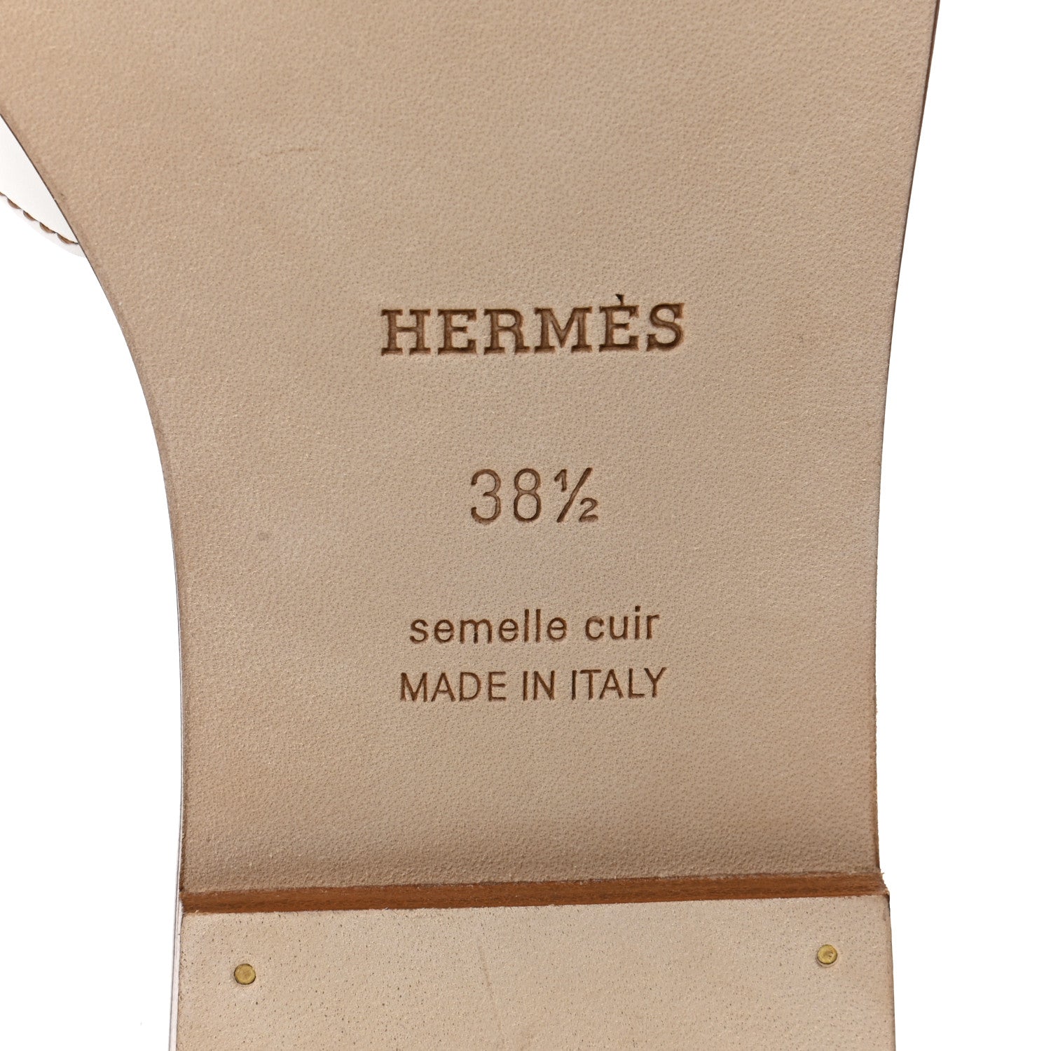 Hermes Box Calfskin Oran Sandals 38.5 White 6 of 8