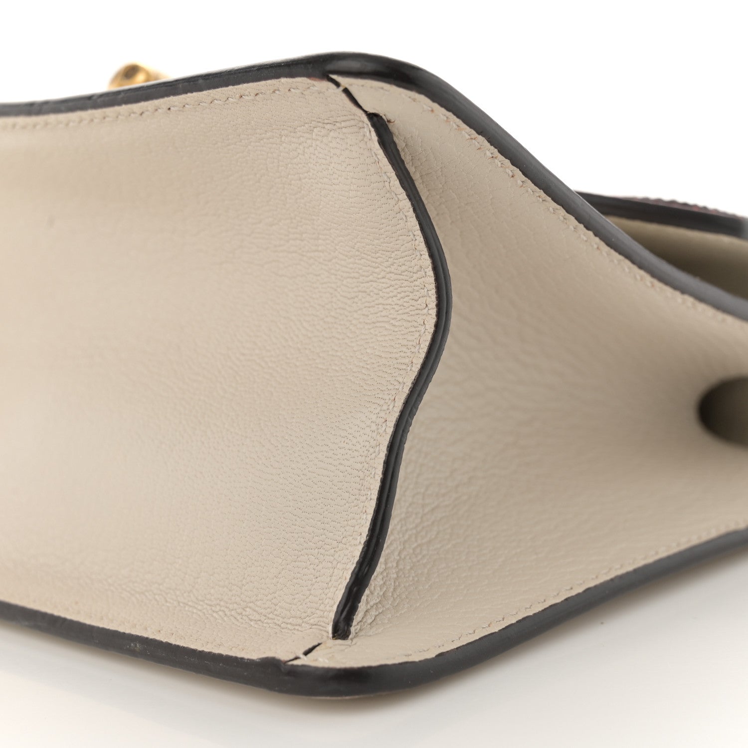 Gucci Goatskin Pearl Mini Fox Broche Bamboo Top Handle Bag Hibiscus Red Mystic White 10 of 14