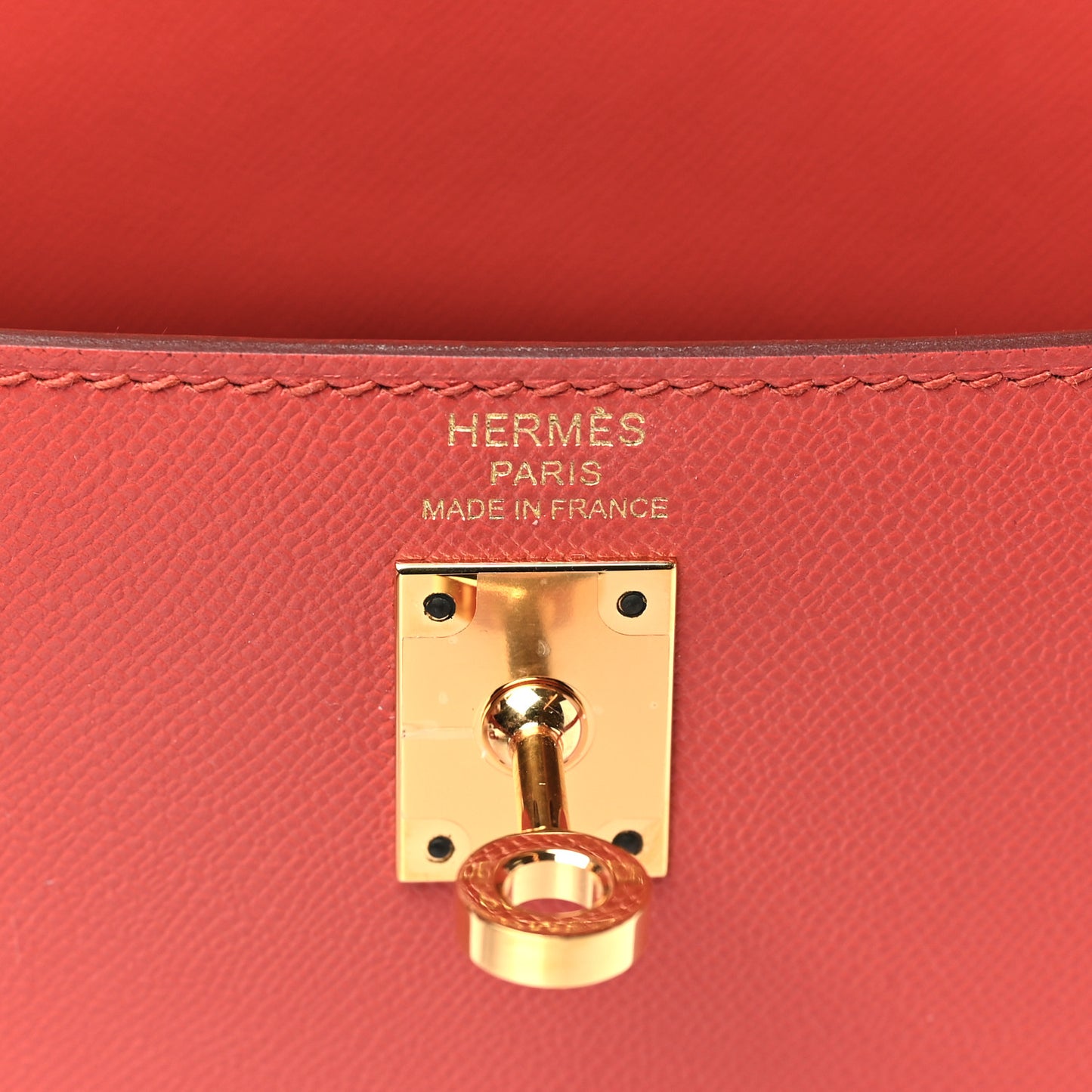 Madame Calfskin Kelly Sellier 25 Capucine Sanguine