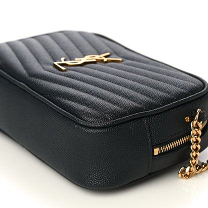 Saint Laurent Grain De Poudre Matelasse Monogram Mini Lou Camera Bag Dark Smog 9 of 9