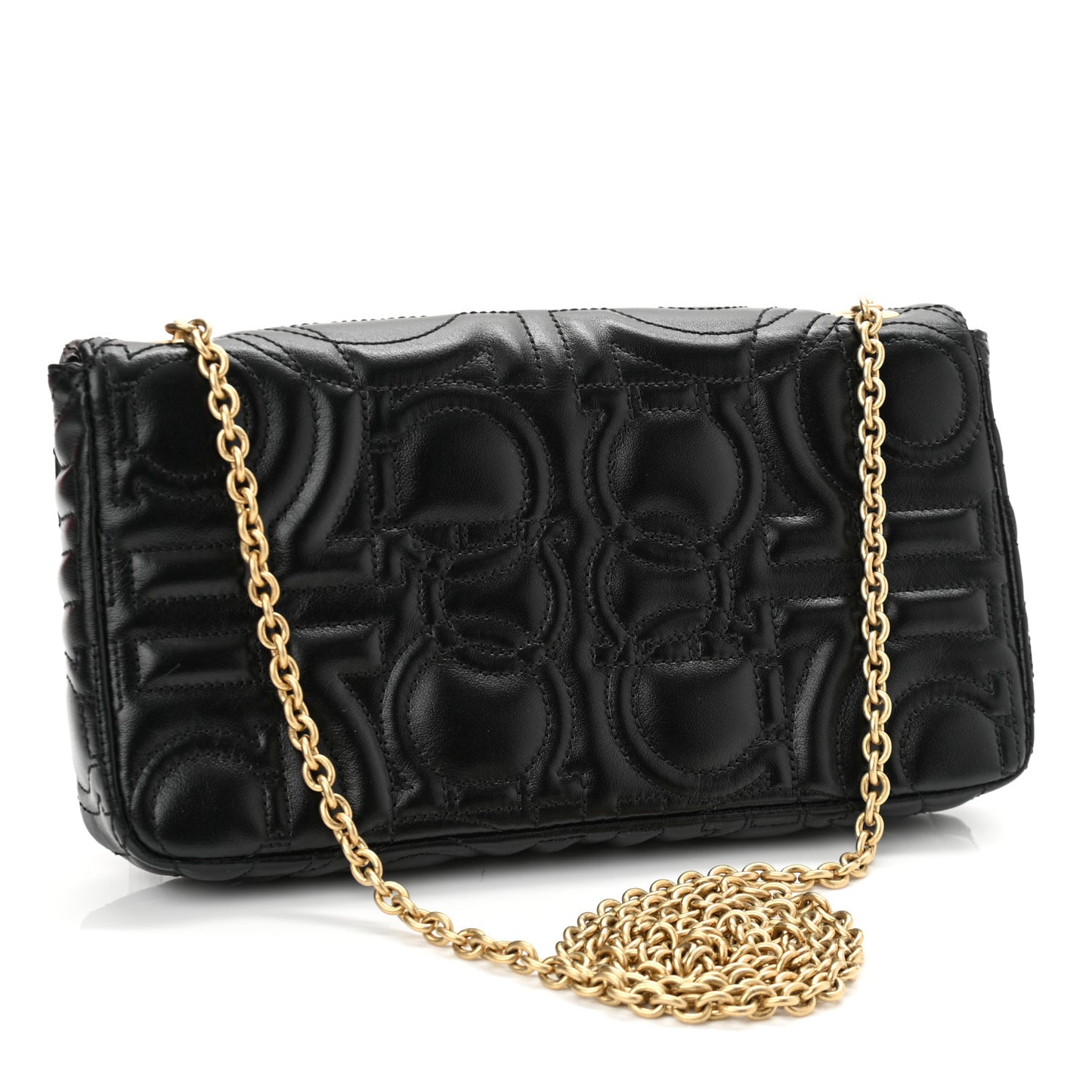 Calfskin Quilted Gancini Mini Bag Black