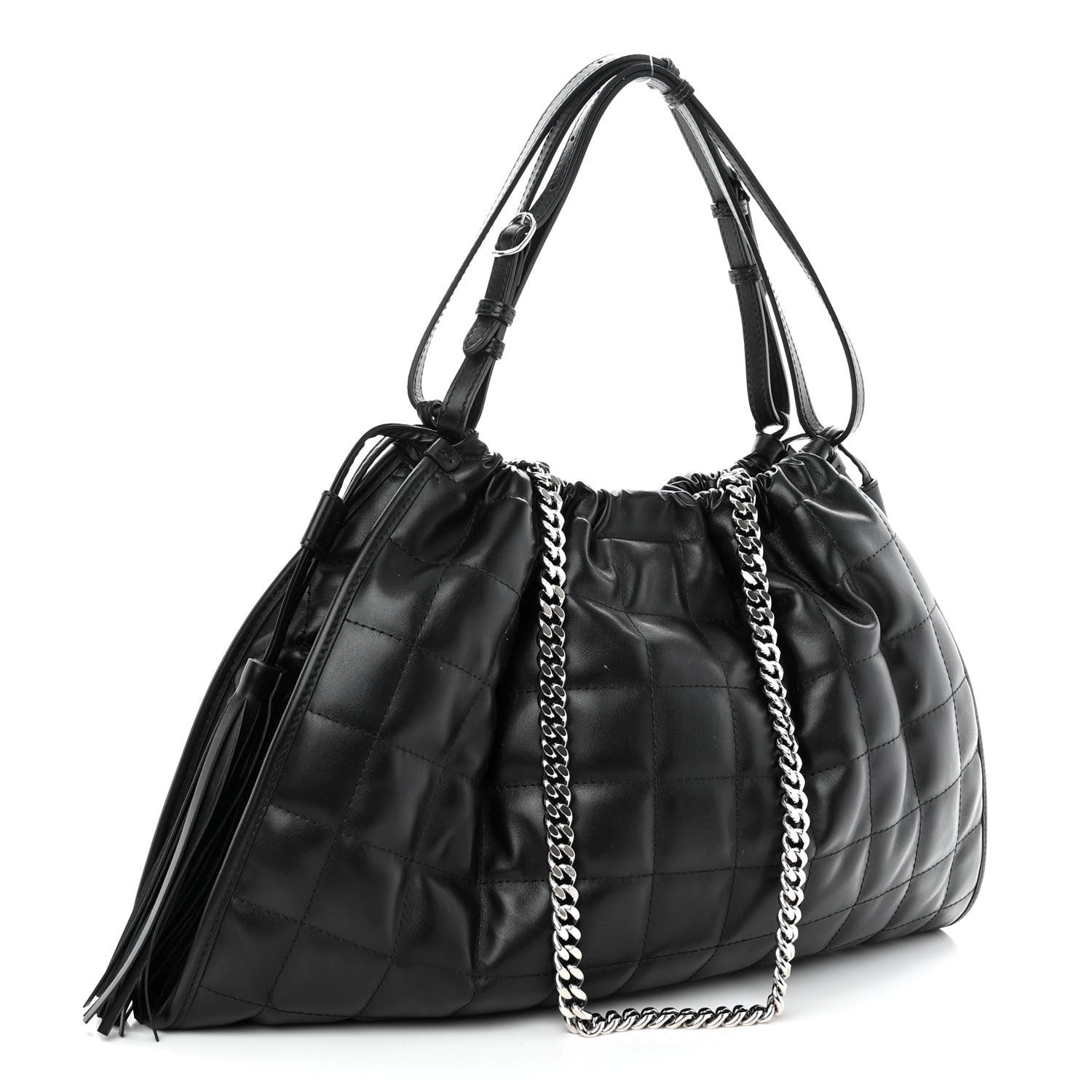 Gucci Calfskin Quilted Medium Deco Tote Bag Black 3 of 9