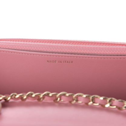 Chanel Lambskin Quilted Trendy CC Wallet On Chain WOC Pink 9 of 12