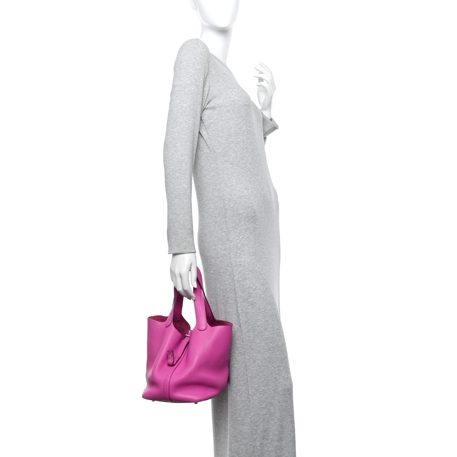 Hermes Taurillon Clemence Picotin Lock 22 MM Magnolia 2 of 13
