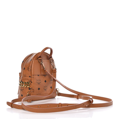 MCM Visetos Side Stud X-Mini Stark Backpack Cognac 3 of 11