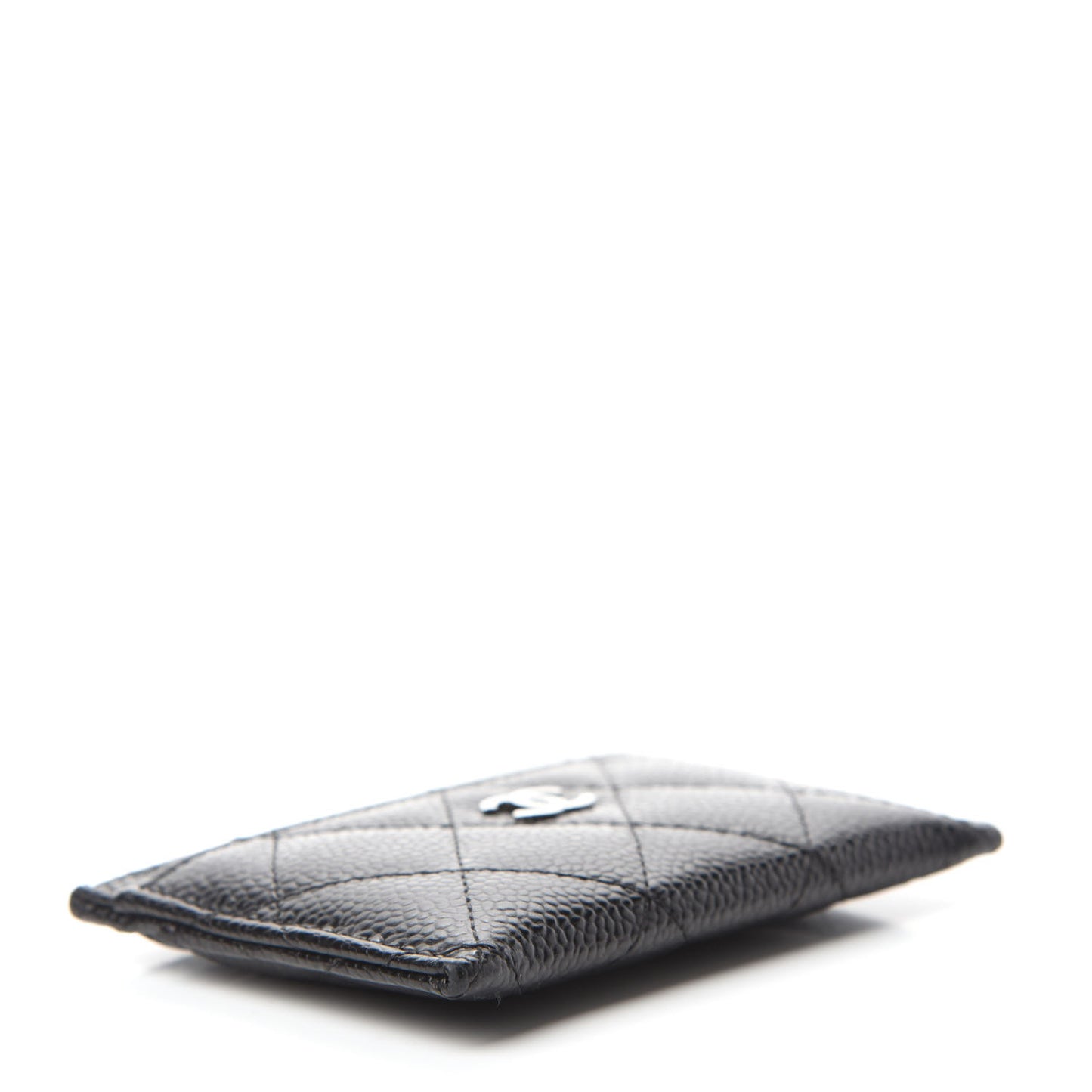 Caviar Quilted Card Holder Black