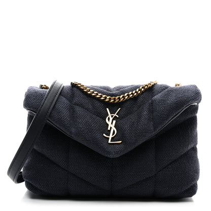 Saint Laurent Canvas Quilted Toy Loulou Puffer Monogram Chain Satchel Deep Marine 1 of 11