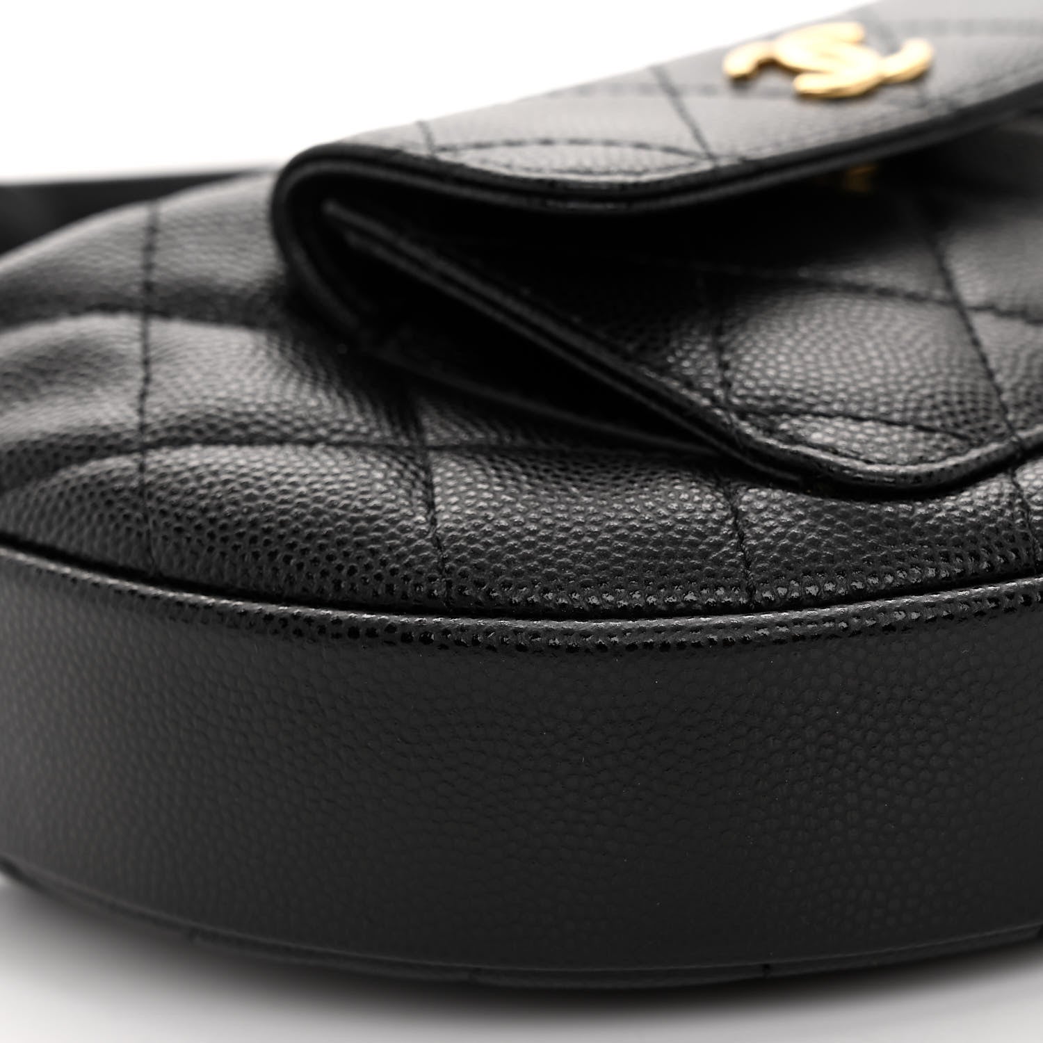 Chanel Caviar Quilted Polly Pocket Pouch Hobo Black 8 of 9