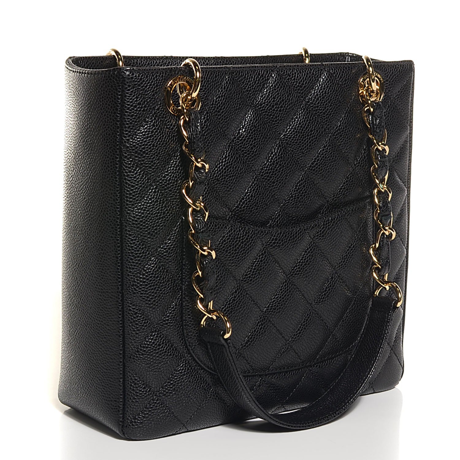 Chanel Caviar Quilted Petit Shopping Tote PST Black 3 of 8