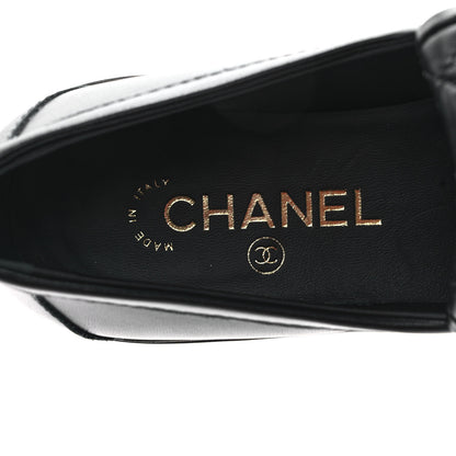 Chanel Lambskin Quilted CC Turnlock Loafers 37.5 Black 7 of 10