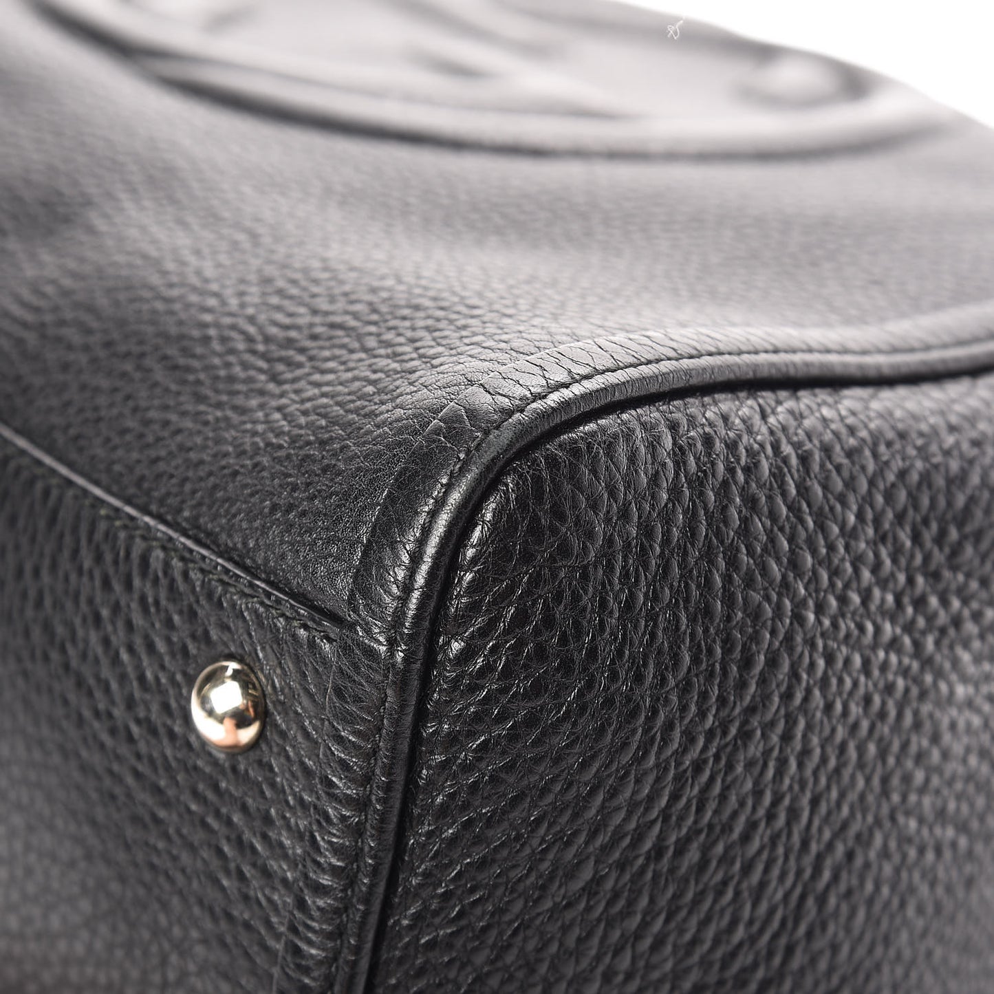 Pebbled Calfskin Medium Soho Shoulder Bag Black