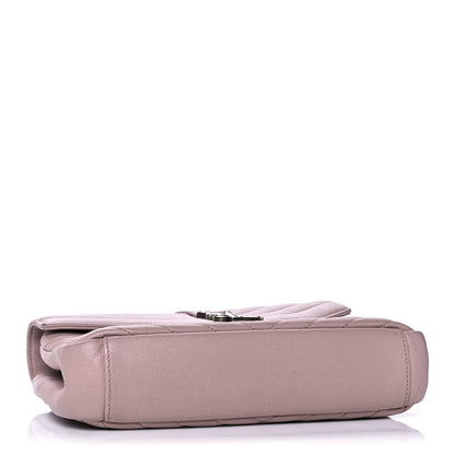 Saint Laurent Sheepskin Matelasse Chevron Monogram Medium College Bag Rose Poudre 4 of 19
