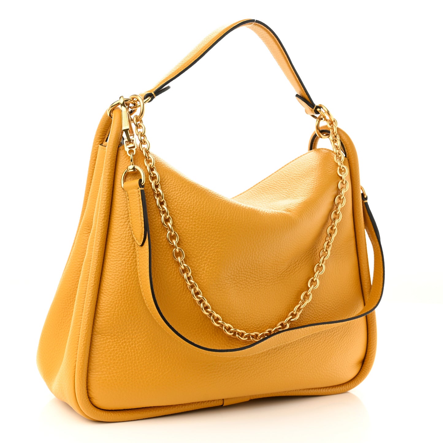 Small Classic Grain Calfskin Leighton Deep Amber