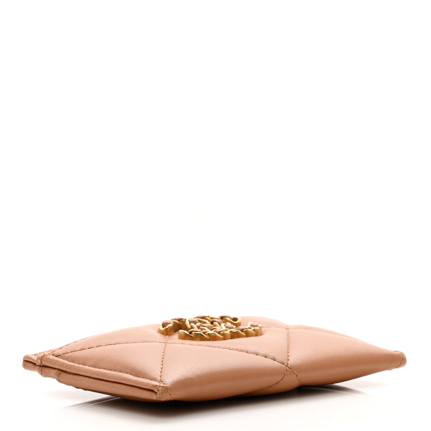 Chanel Lambskin Quilted Chanel 19 Card Holder Brown 4 of 9