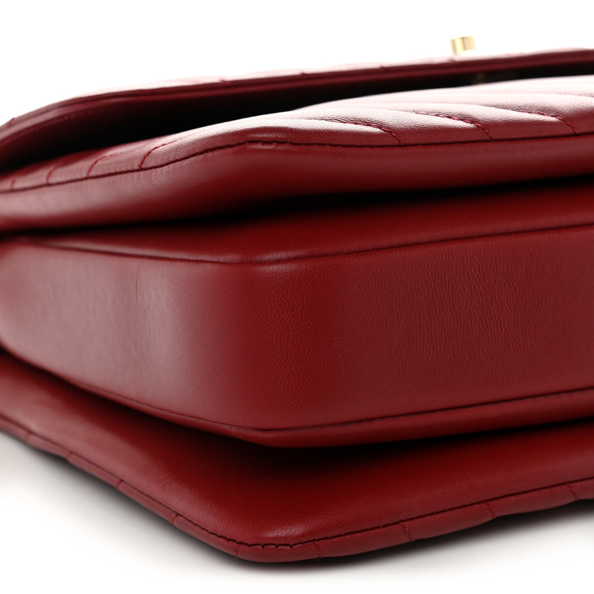 Chanel Lambskin Chevron Quilted Medium Trendy CC Dual Handle Flap Bag Red 8 of 9