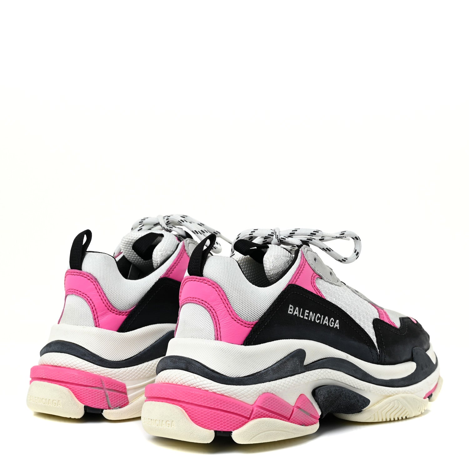 Balenciaga Fabric Mesh Womens Triple S Sneakers 39 Fluo Pink Grey White 5 of 22