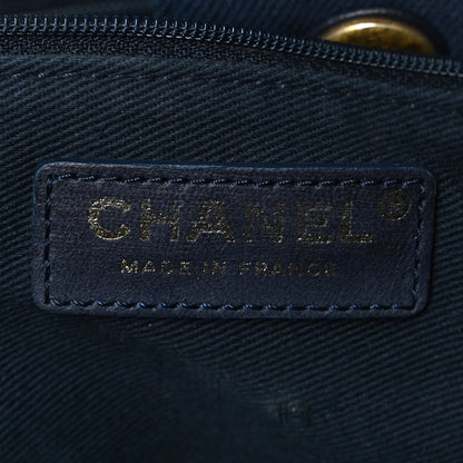 Chanel Denim Chevron Coco Tote Navy 7 of 9