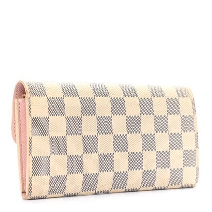 Louis Vuitton Damier Azur Emilie Wallet Rose Ballerine 3 of 9
