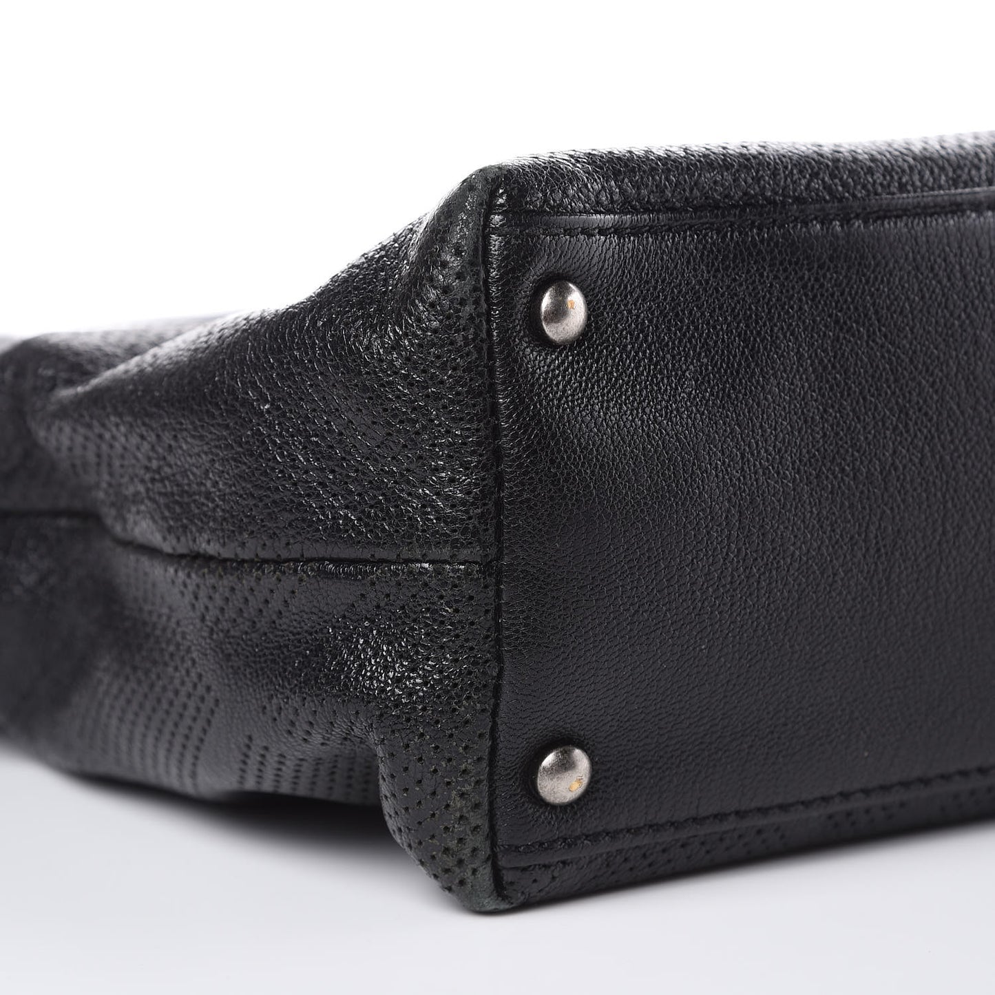 Goatskin Perforated Large CC Tote Black