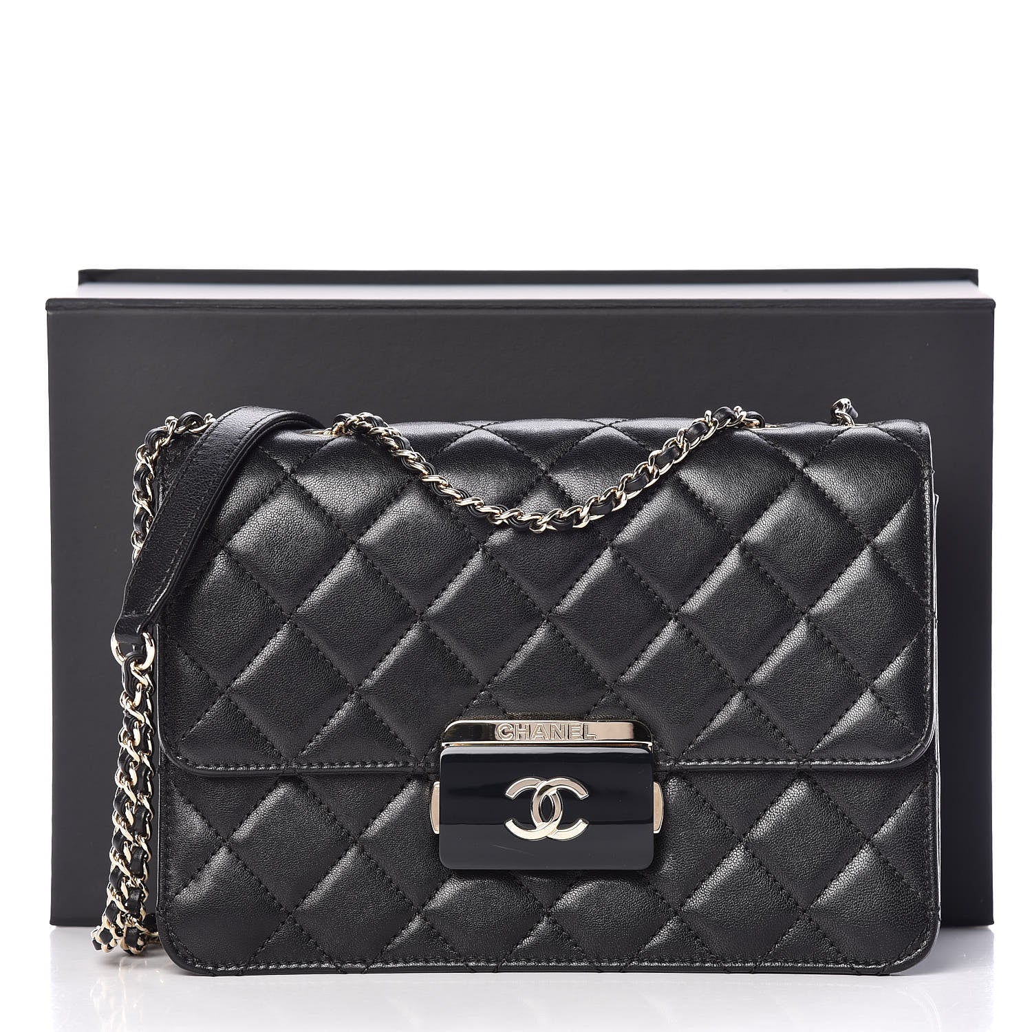 Chanel Sheepskin Quilted Beauty Lock Flap Black 13 of 13