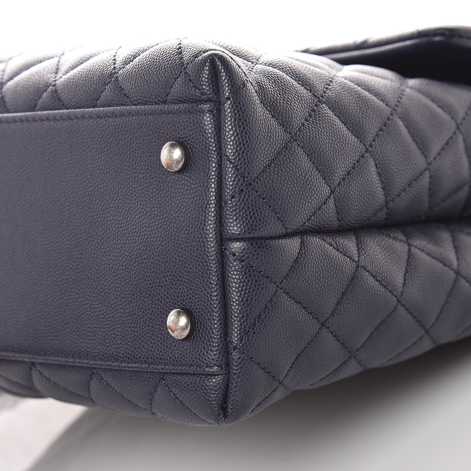 Chanel Caviar Lizard Quilted Large Coco Handle Flap Blue 10 of 10