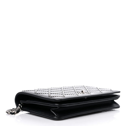 Chanel Lambskin Crystal Quilted Wallet On Chain WOC Black 4 of 15