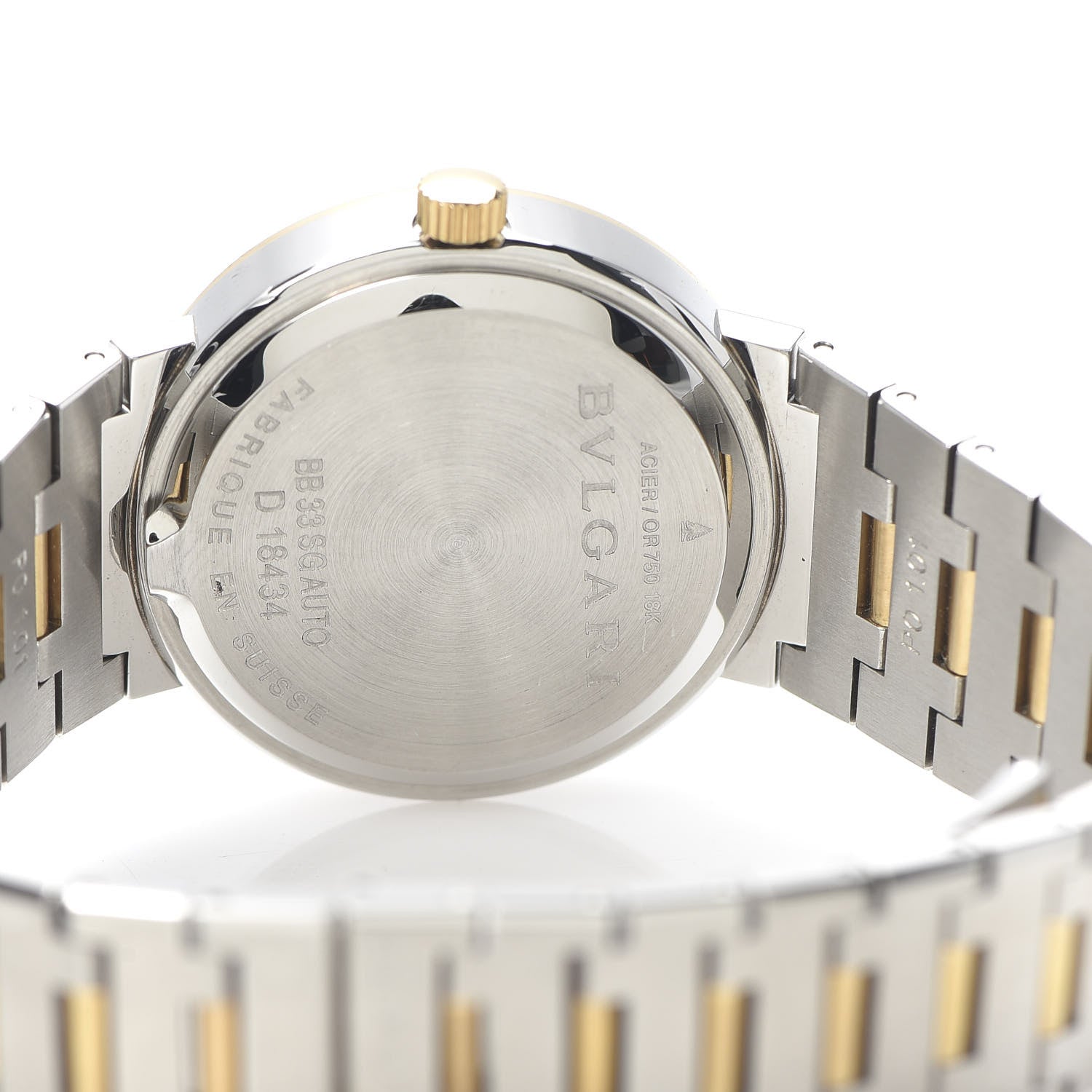 Bulgari Stainless Steel 18K Yellow Gold 33mm Quartz Watch Black 5 of 7