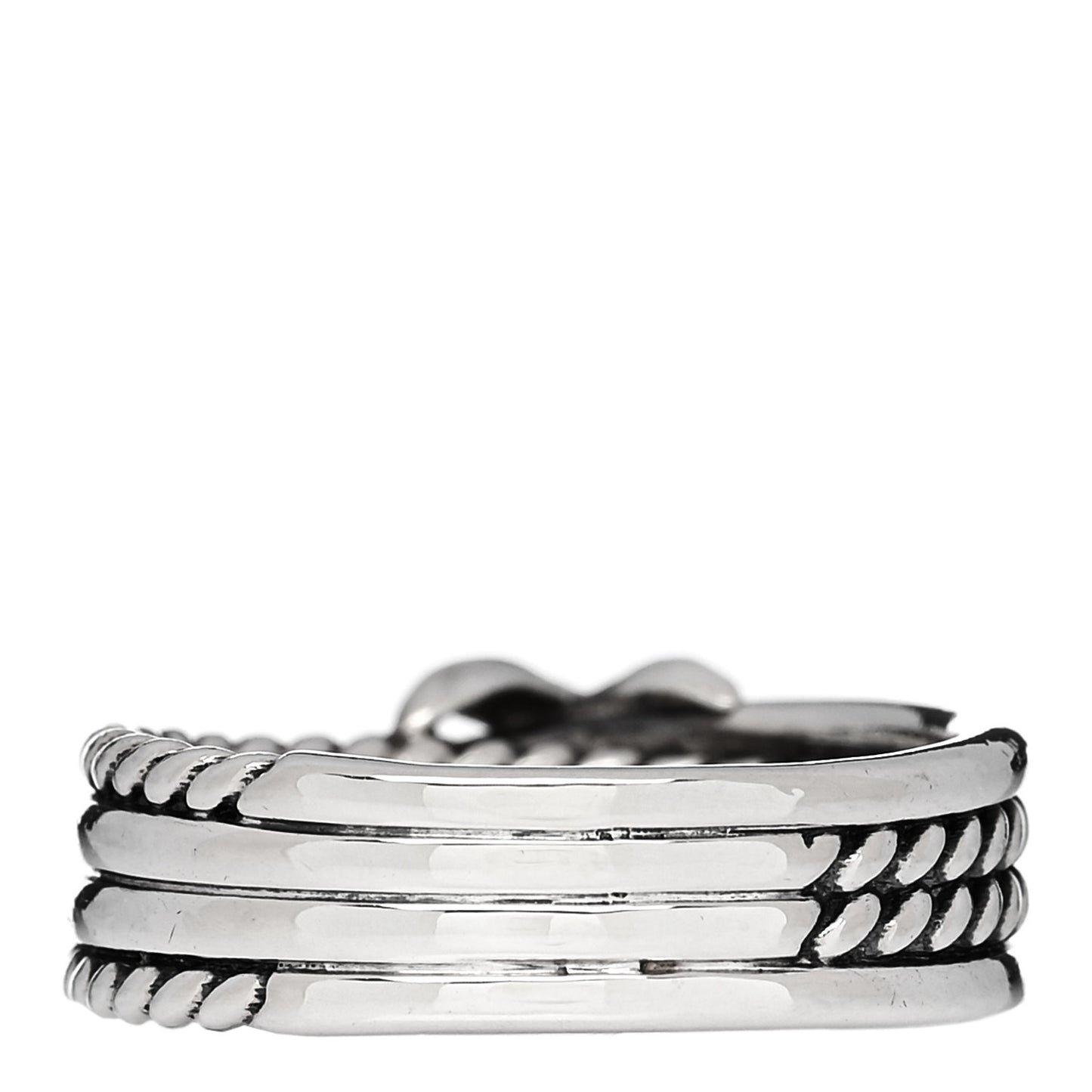 Sterling Silver Diamond X Crossover Ring 54 7