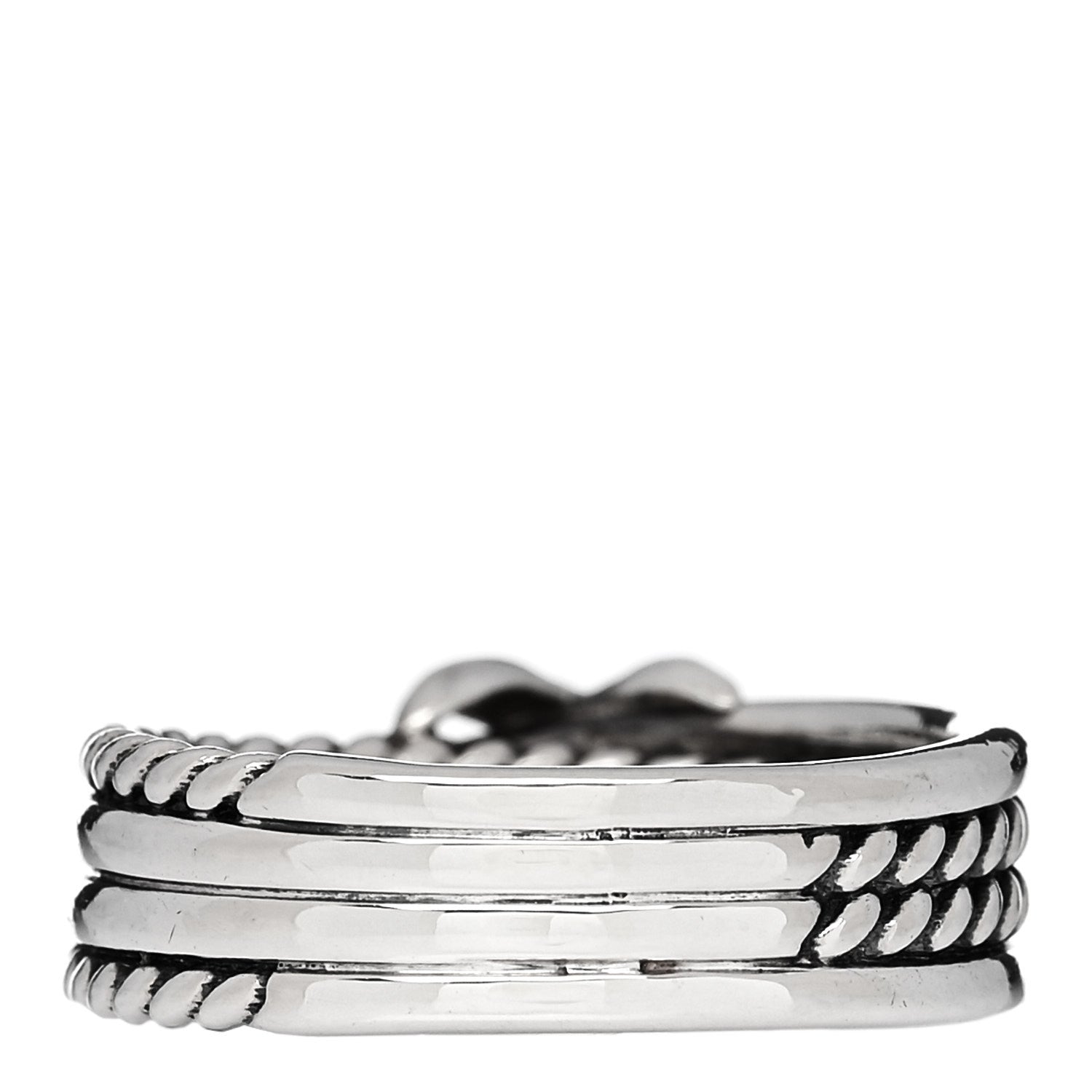 David Yurman Sterling Silver Diamond X Crossover Ring 54 7 3 of 6