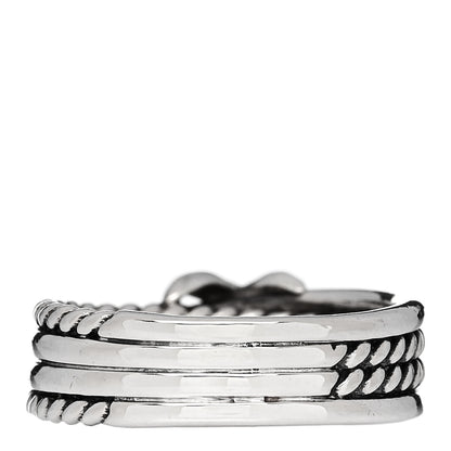 David Yurman Sterling Silver Diamond X Crossover Ring 54 7 3 of 6