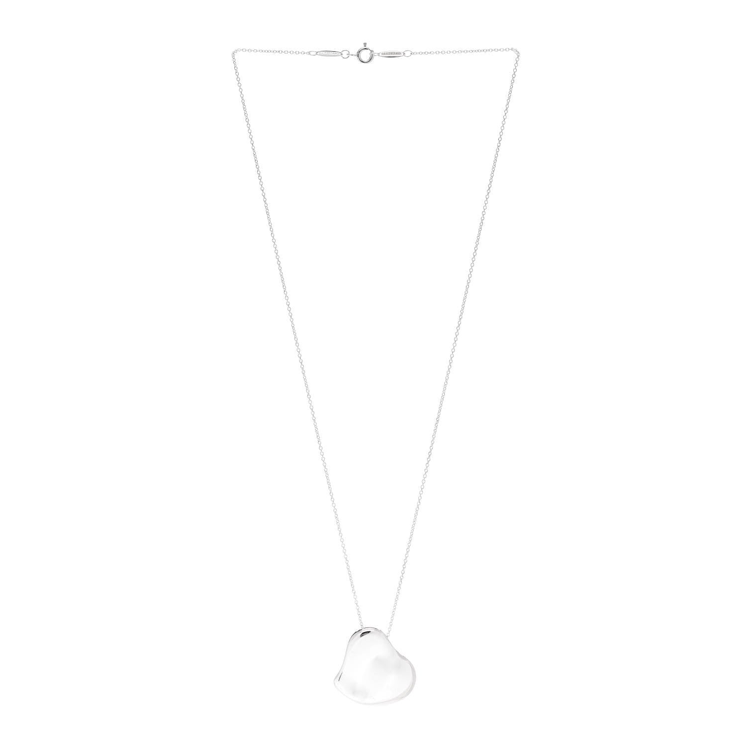 Tiffany Sterling Silver 26mm Elsa Peretti Full Heart Pendant Necklace 3 of 6