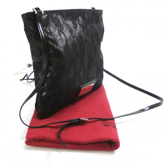 Lace Bow Crossbody Bag Black
