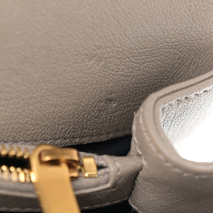 Saint Laurent Sheepskin Matelasse Chevron Monogram Medium College Bag Greyish Brown 13 of 14