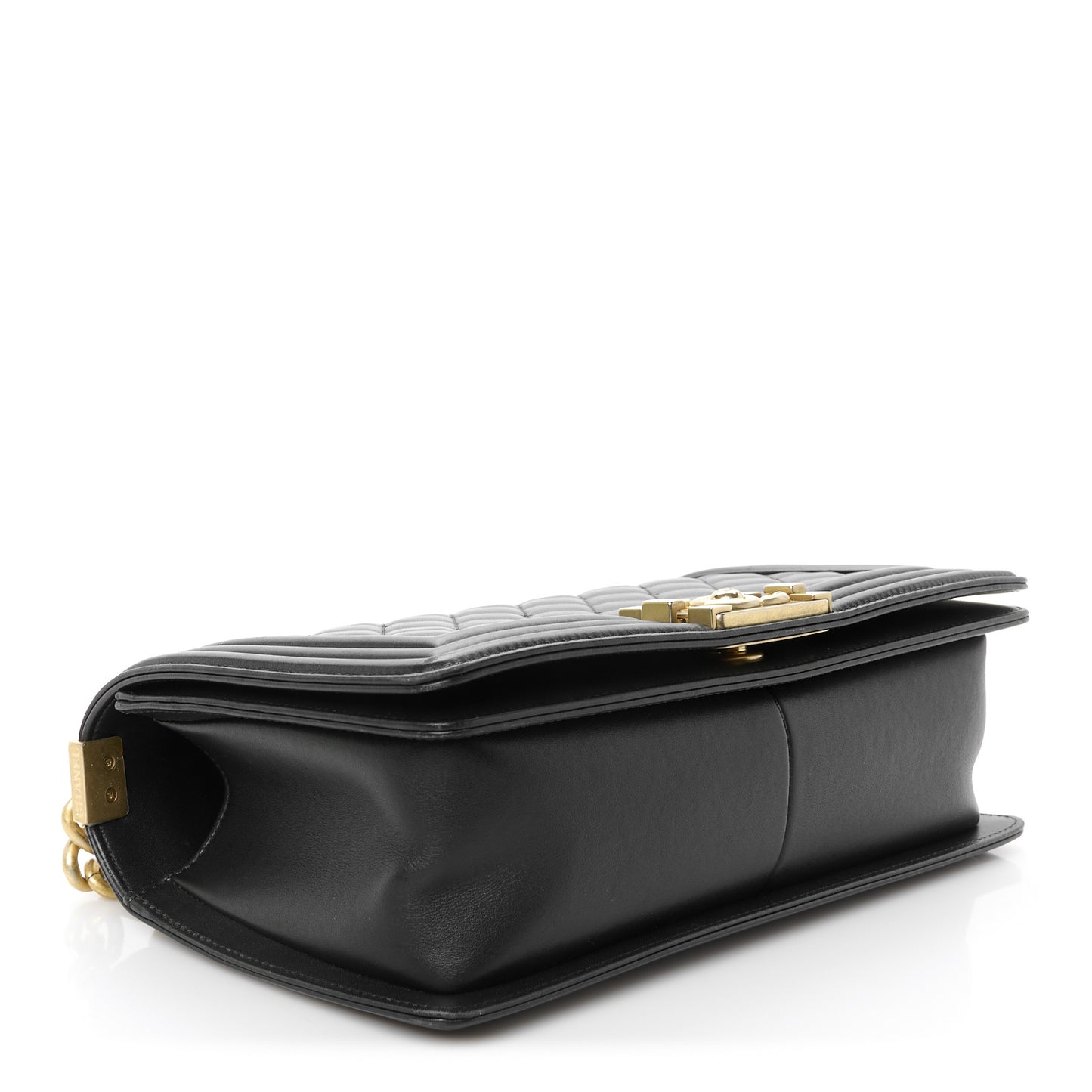 Lambskin Quilted Medium Boy Flap Black