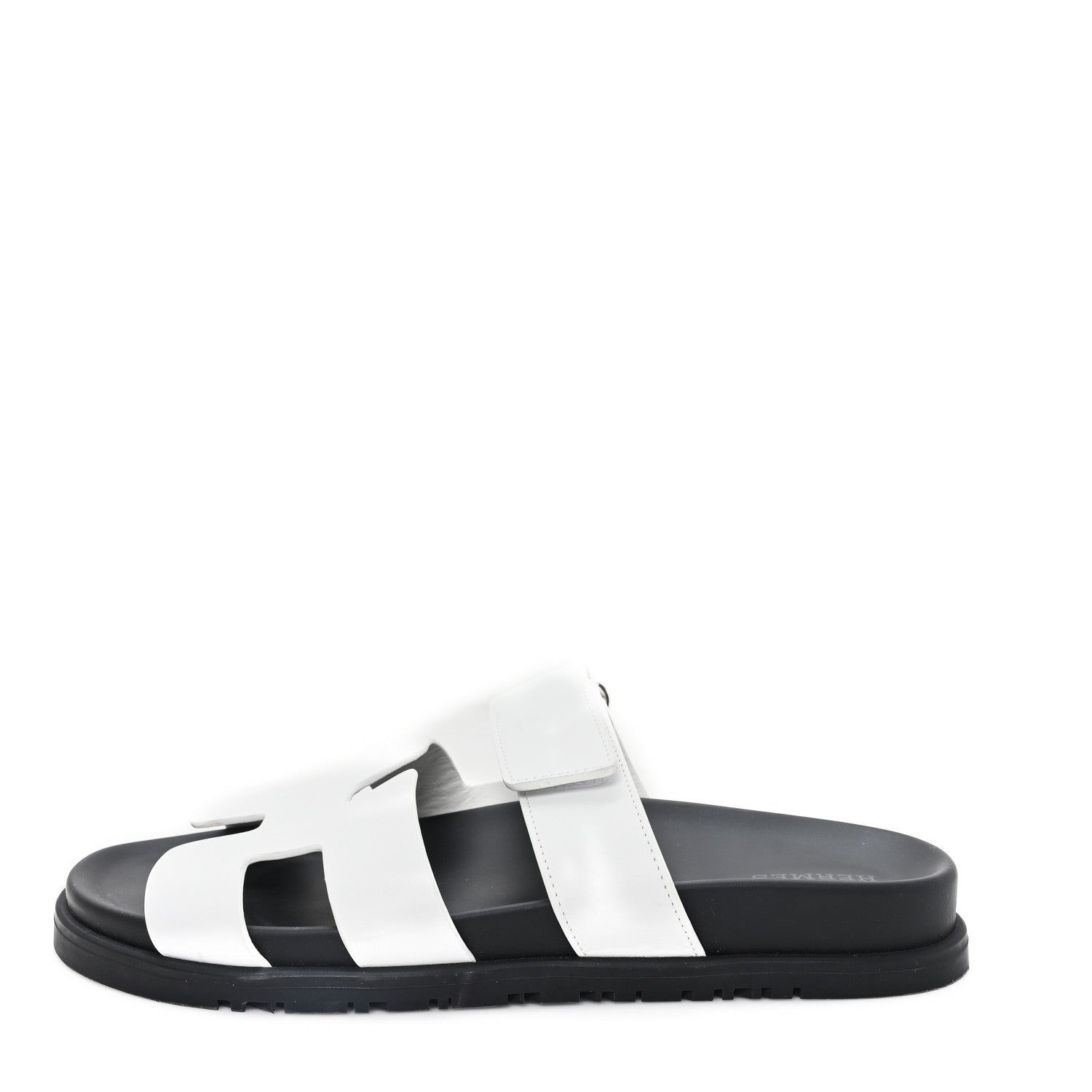 Hermes Calfskin Womens Chypre Sandals 38.5 White 1 of 9