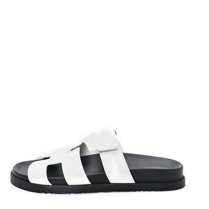 Hermes Calfskin Womens Chypre Sandals 38.5 White 1 of 9