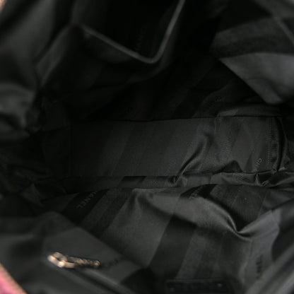 Chanel Glazed Calfskin Quilted Tweed Portobello Tote Black Pink 5 of 10
