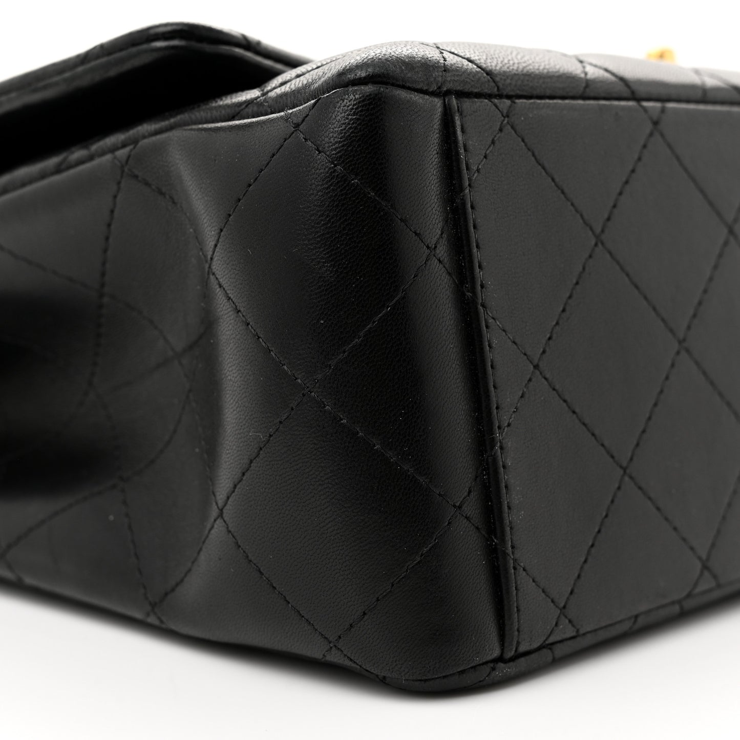 Lambskin Quilted Maxi Double Flap Black
