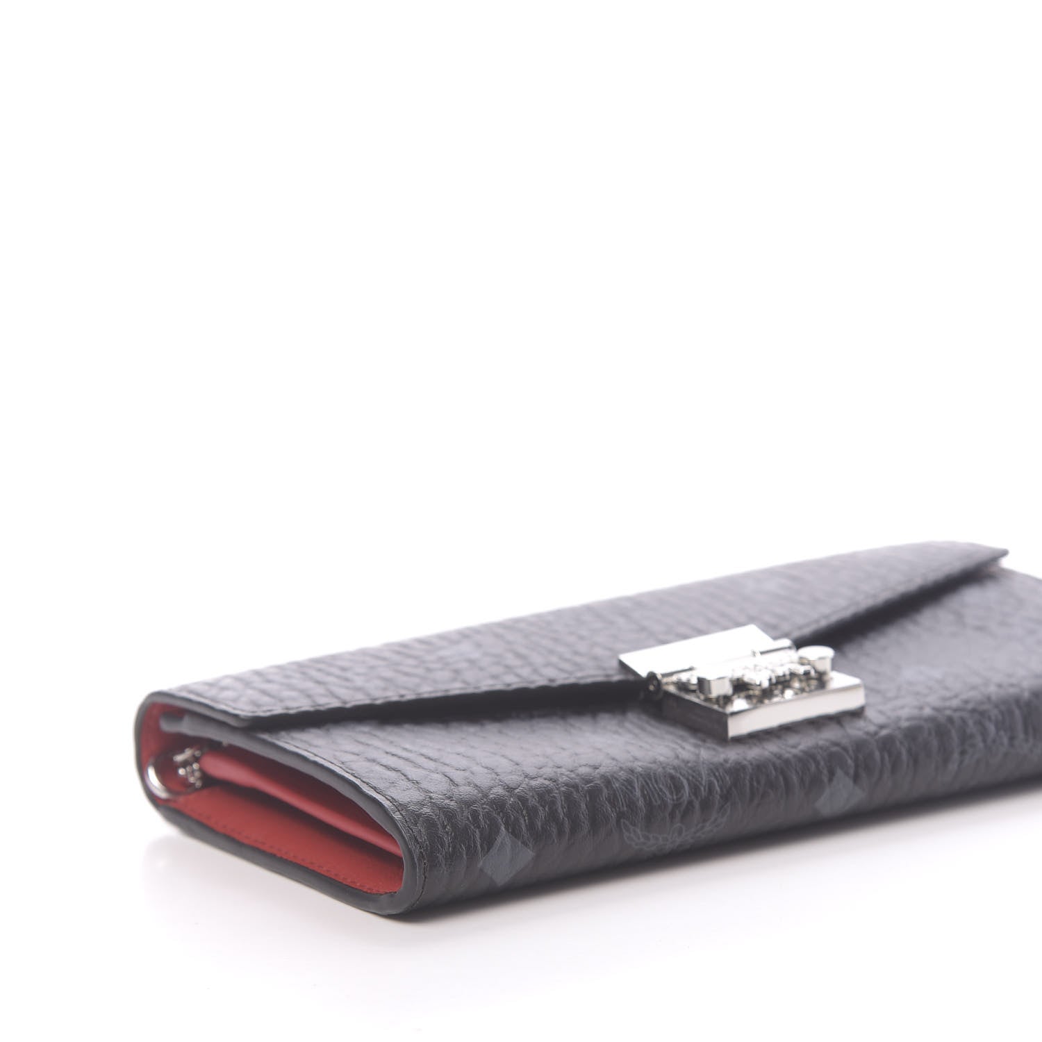 MCM Visetos Large Patricia Wallet On Chain Black Red 7 of 9