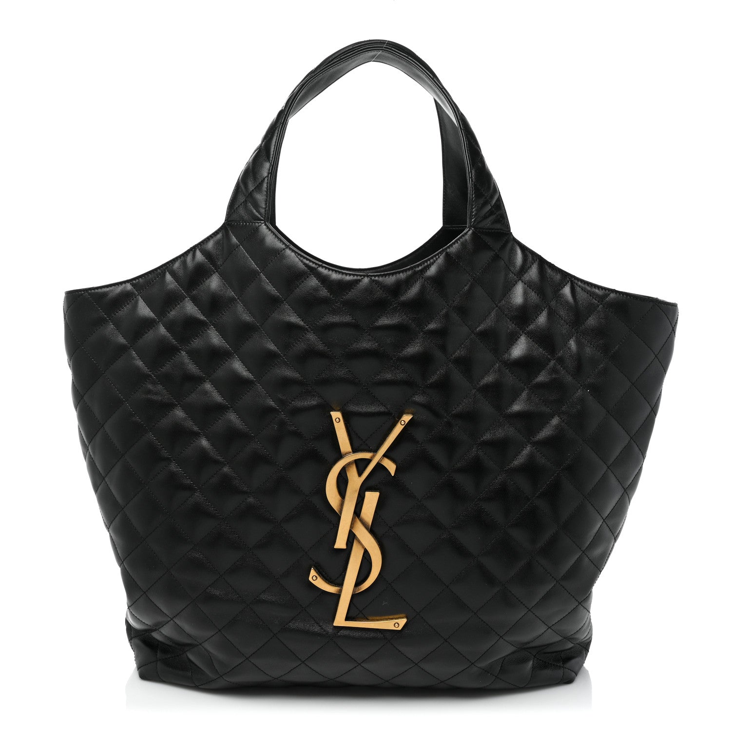 Saint Laurent Lambskin Quilted Maxi Icare Shopping Tote Black 1 of 14