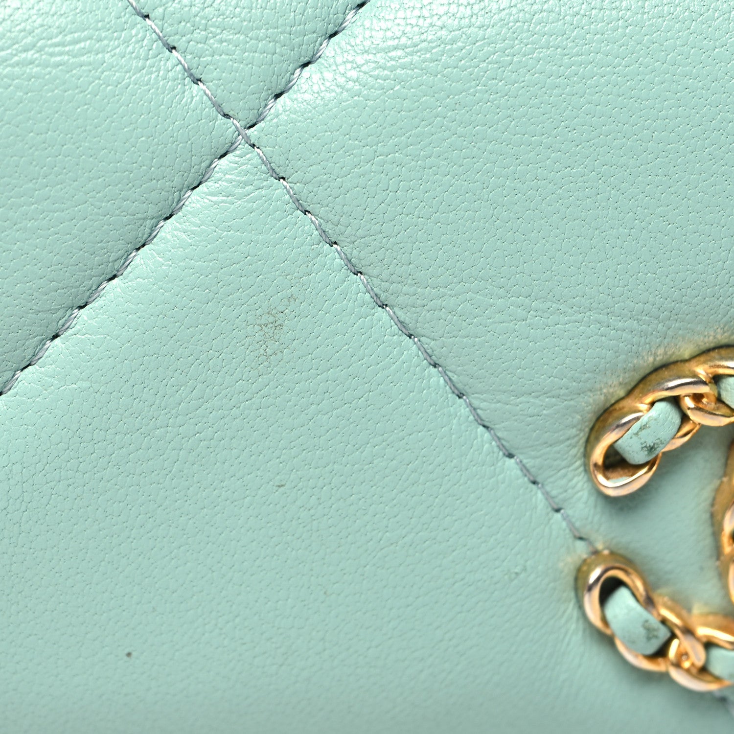 Chanel Lambskin Quilted Chanel 19 Flap Wallet Light Blue 13 of 14