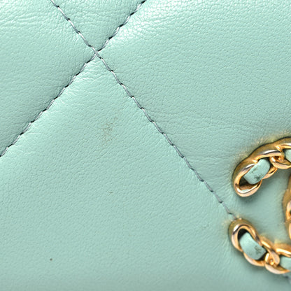 Chanel Lambskin Quilted Chanel 19 Flap Wallet Light Blue 13 of 14