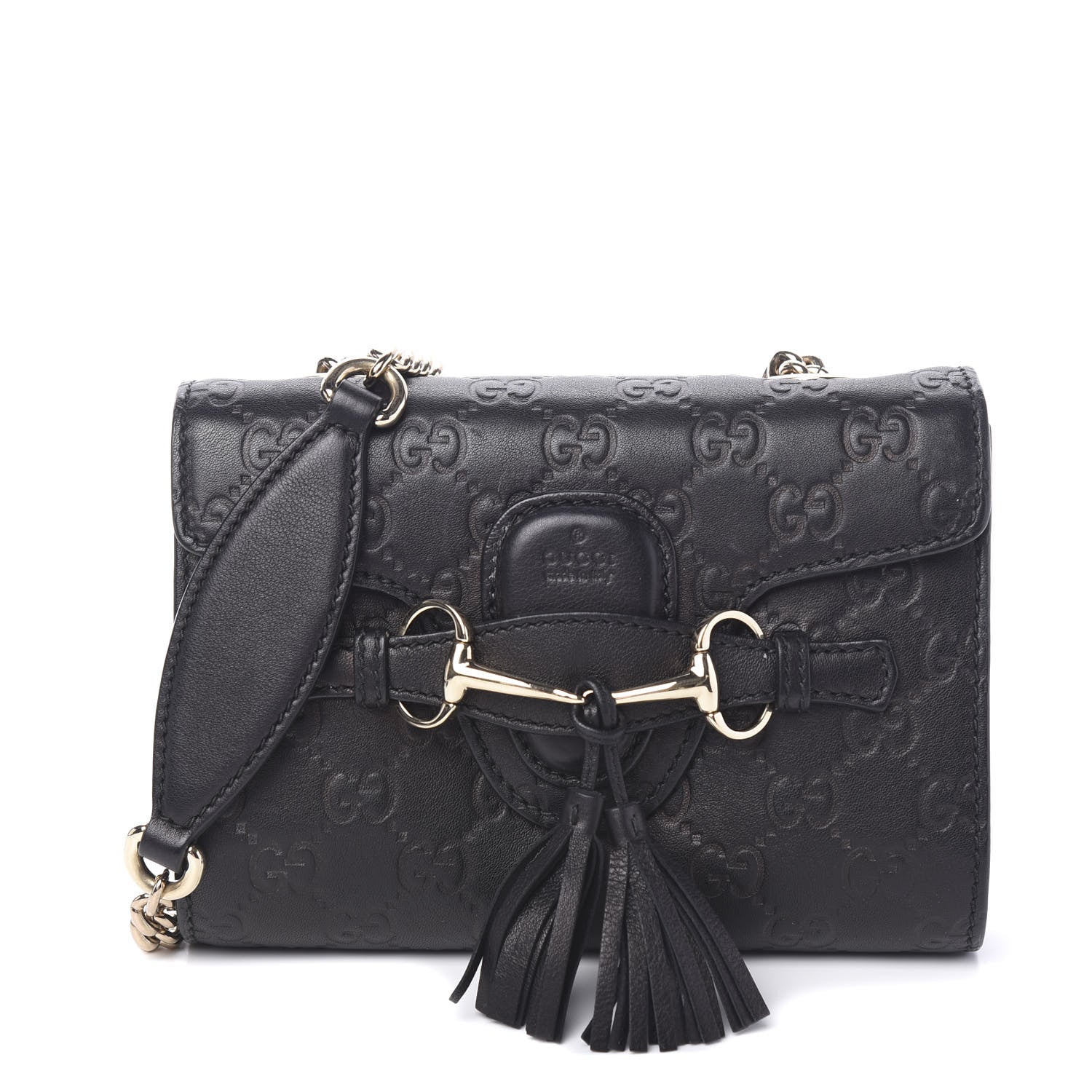 Gucci Guccissima Mini Emily Shoulder Bag Black 1 of 10