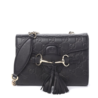 Gucci Guccissima Mini Emily Shoulder Bag Black 1 of 10