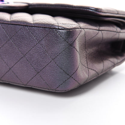 Chanel Iridescent Goatskin Quilted Medium Double Flap Purple 9 of 12