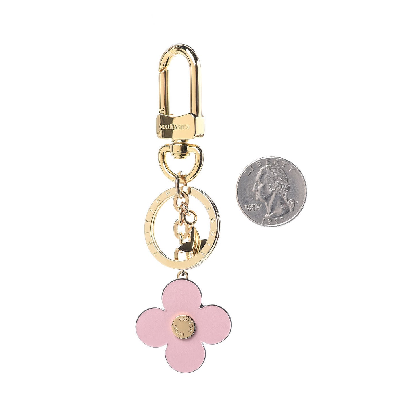 Monogram Blooming Flowers BB Bag Charm Key Holder Pink