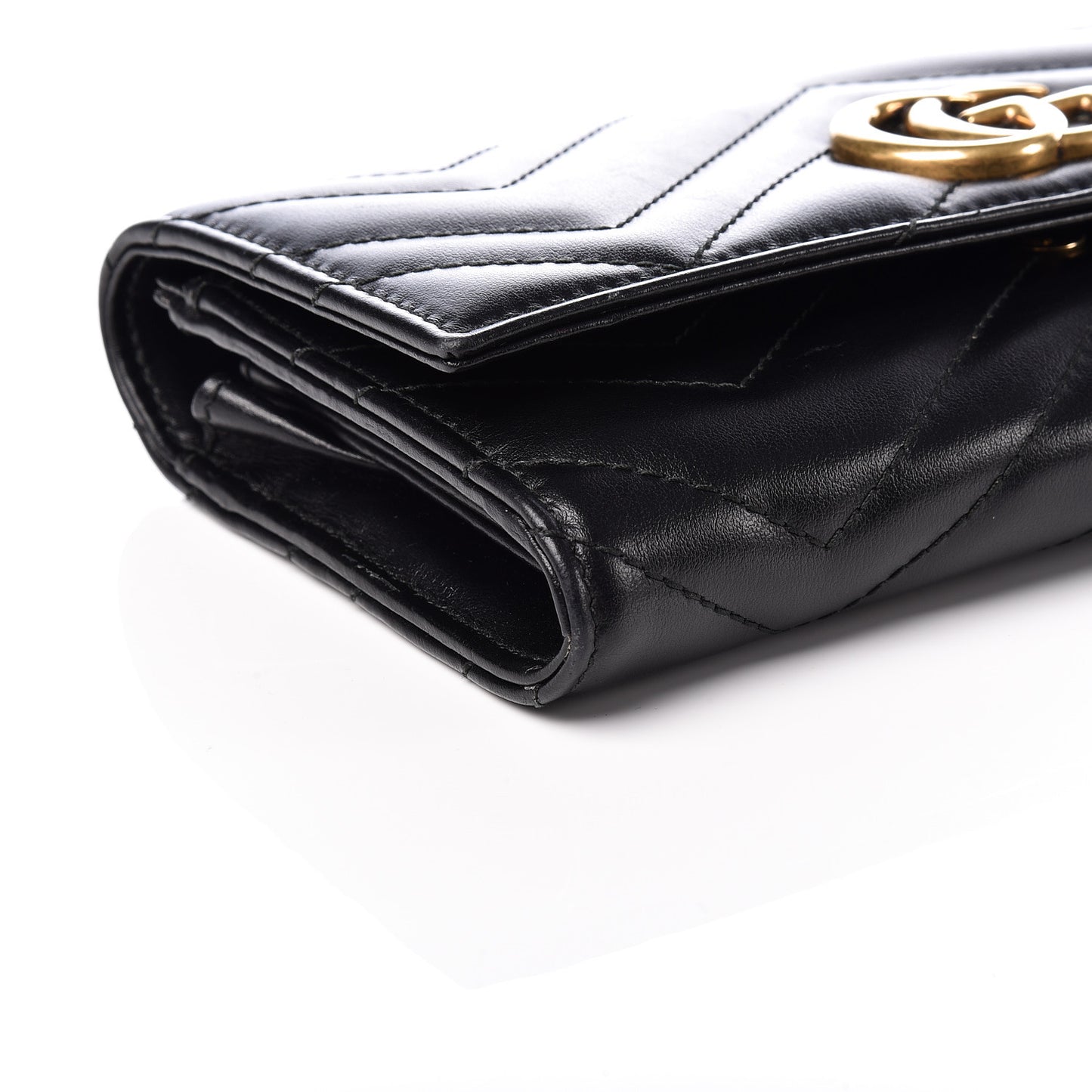 Calfskin Matelasse GG Marmont Continental Wallet Black